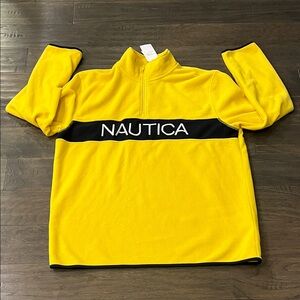 Nautica Nautex Fleece 1/4 Zip Sweatshirt Shirt yellow new Mens Size XXL